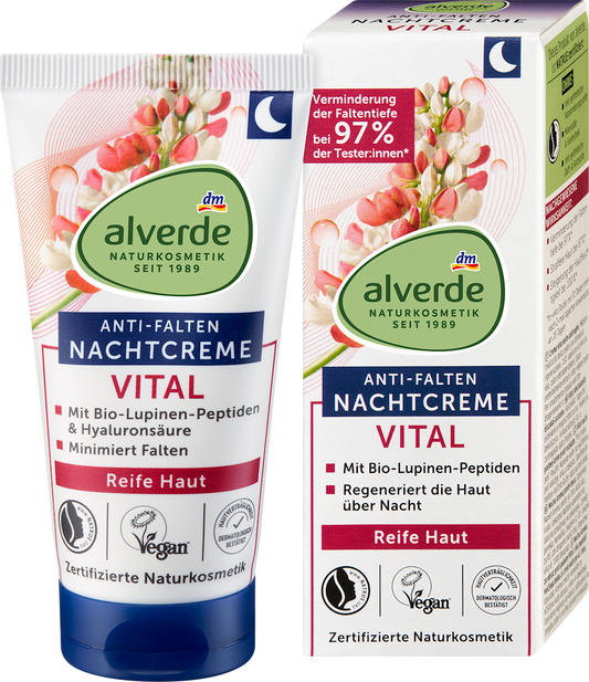 Nachtcreme Vital Anti-Falten alverde NATURKOSMETIK