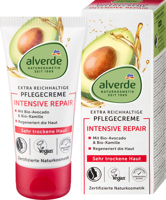 Gesichtscreme Intensiv Repair Avocado alverde NATURKOSMETIK
