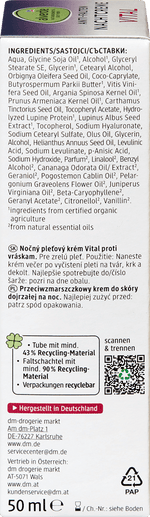 Nachtcreme Vital Anti-Falten alverde NATURKOSMETIK